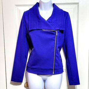 Worthington Blue Moto Zip Jacket